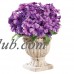 Impatiens Artificial Maintenance-Free Flower Bush - Set of 3, Purple   